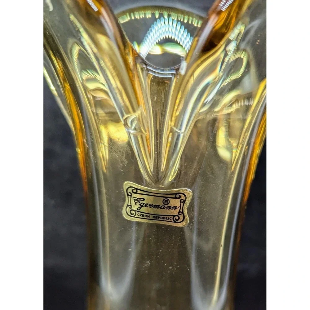 Vintage‎ Egermann Bohemian Czech Art Glass Vase 12